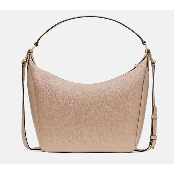 New Kate Spade Leila Hobo Shoulder Bag Pebble Leather Warm Beige - Picture 3 of 5